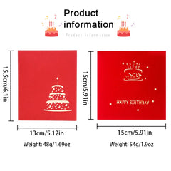 3D Light Music Birthday Card Pop up Cake Creative Greeting Card Happy Birthday Party Gift Message Cards