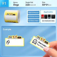 Niimbot B21 Cartoon Pattern Smart Portable for B21 Label Printer Paper Thermal Label Waterproof Stickers Fast Printing Stickers