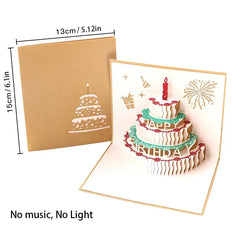 3D Light Music Birthday Card Pop up Cake Creative Greeting Card Happy Birthday Party Gift Message Cards