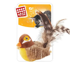 Interactive Chirping Bird Cat Toy Pet Simulation Bird Touch Voice Doll Interactive Cat Rechargeable Lifelike Bird Plush Toy